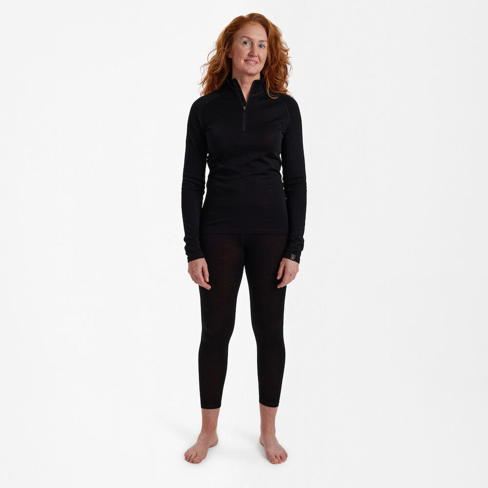 Lady Quinn Damen Merino-Unterhemd mit ½-Reißverschluss