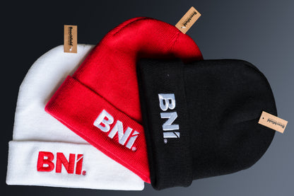 BNI Beanie - Original Strickmütze mit gesticktem Logo