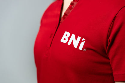 "Lilly" Damen Business 5 Button Polo Shirt S/S mit High Density BNI Print