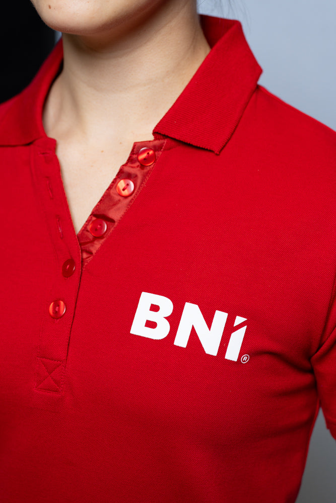 "Lilly" Damen Business 5 Button Polo Shirt S/S mit High Density BNI Print