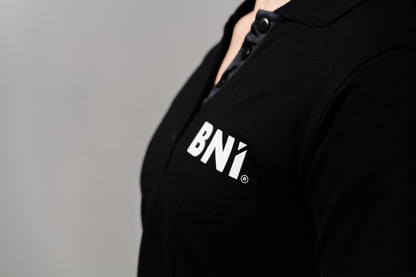 "Lilly" Damen Business 5 Button Polo Shirt S/S mit High Density BNI Print