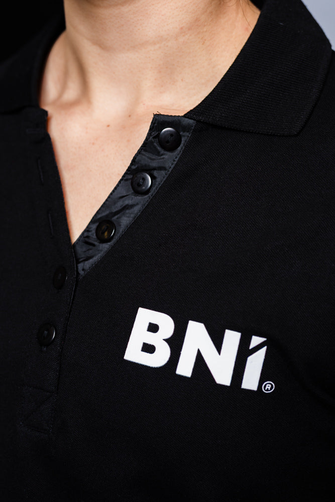 "Lilly" Damen Business 5 Button Polo Shirt S/S mit High Density BNI Print