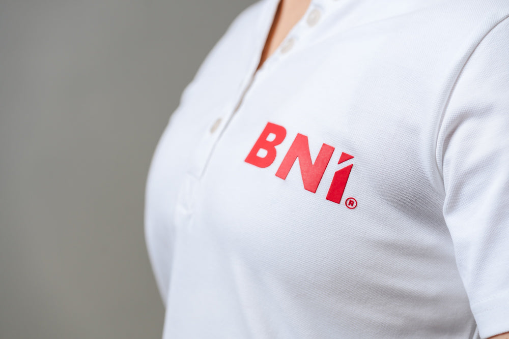 "Lilly" Damen Business 5 Button Polo Shirt S/S mit High Density BNI Print