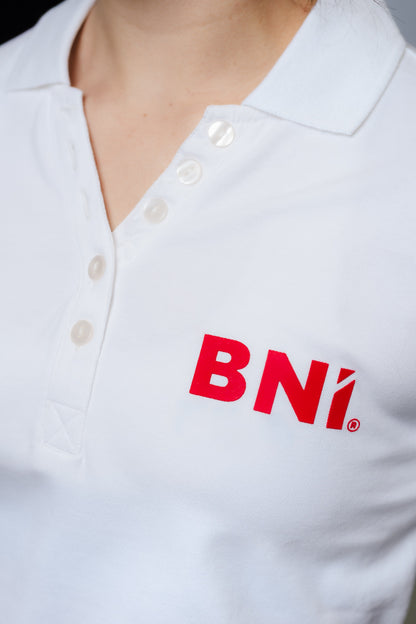 "Lilly" Damen Business 5 Button Polo Shirt S/S mit High Density BNI Print