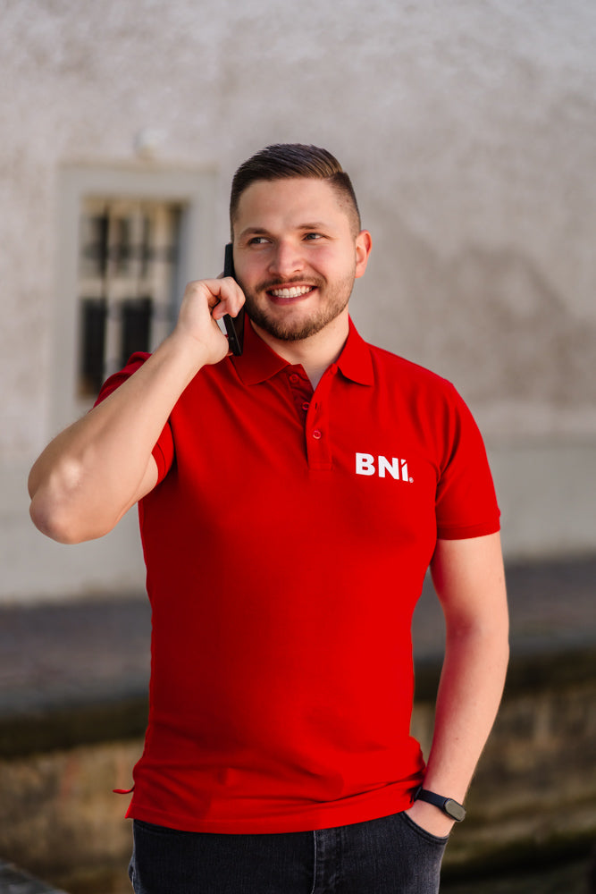 "Jet" Herren Business 3 Button Polo Shirt S/S mit High Density BNI Print