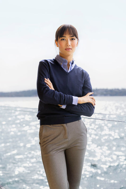 Everett V-Veck Strickpullover Damen